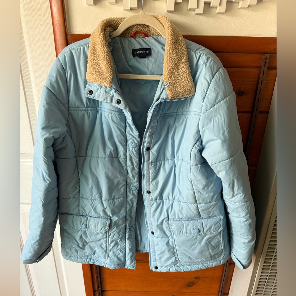LAND'S END Sky Blue Quilted Jacket - SZ XL